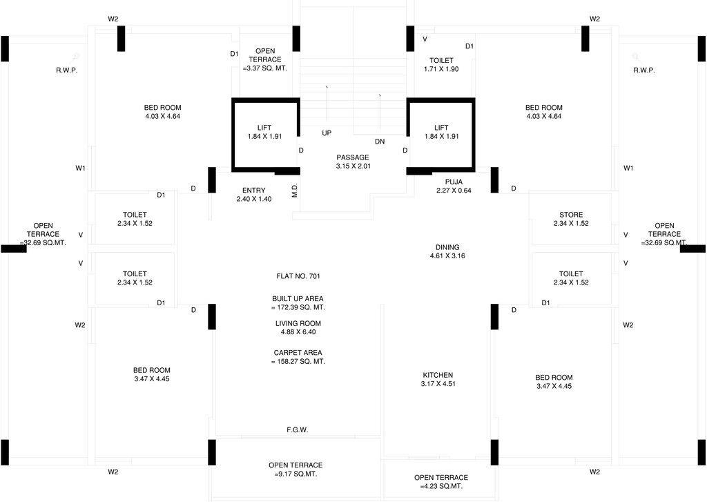 4 BHK Flat in Hariva Gold in Raiya, Rajkot - Image 928641