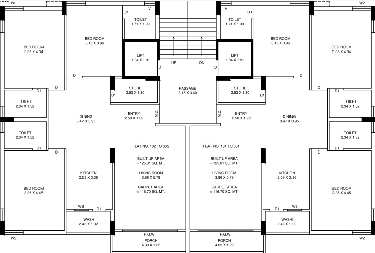 Floor Plan of Hariva Gold in Raiya, Rajkot - Image 428929