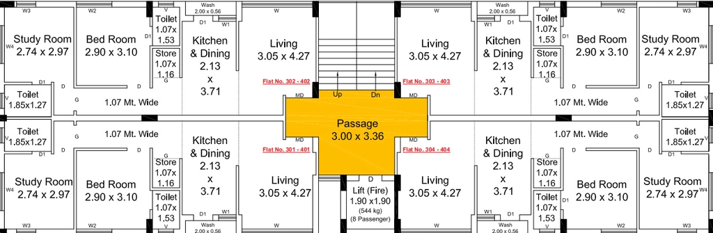 Floor Plan of JMJ Sapphire One in Raiya, Rajkot - Image 428945