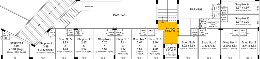 Floor Plan of Commercial JMJ Sapphire One in Raiya, Rajkot - Image 428951