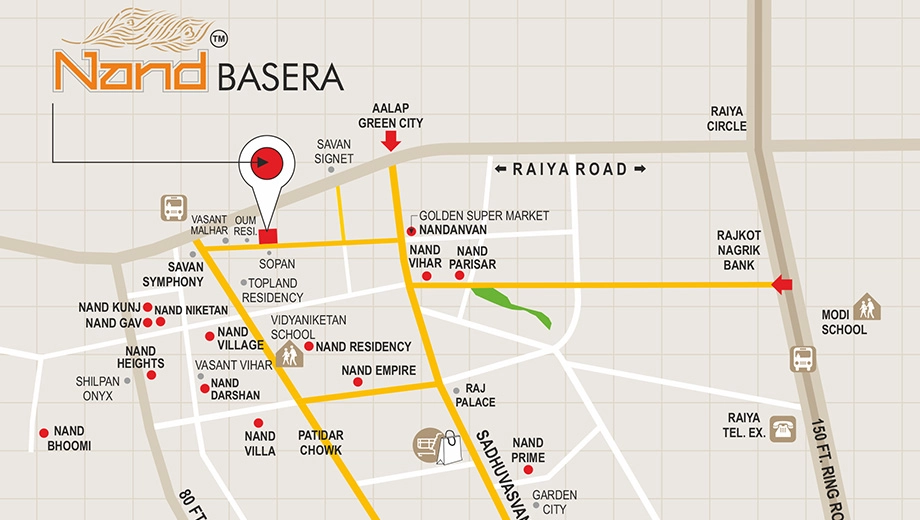 Location of Nand Basera in Raiya, Rajkot - Image 428956