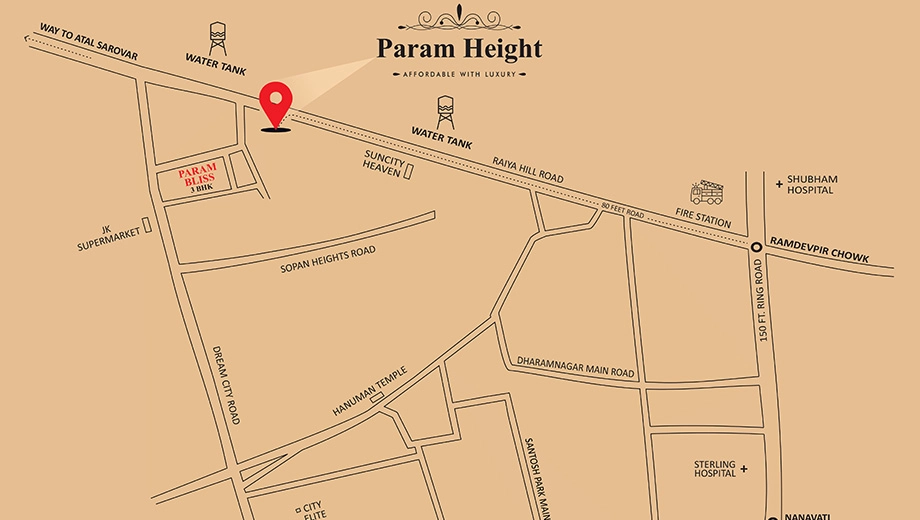 Location of Commercial Param Height in Raiya, Rajkot - Image 428984