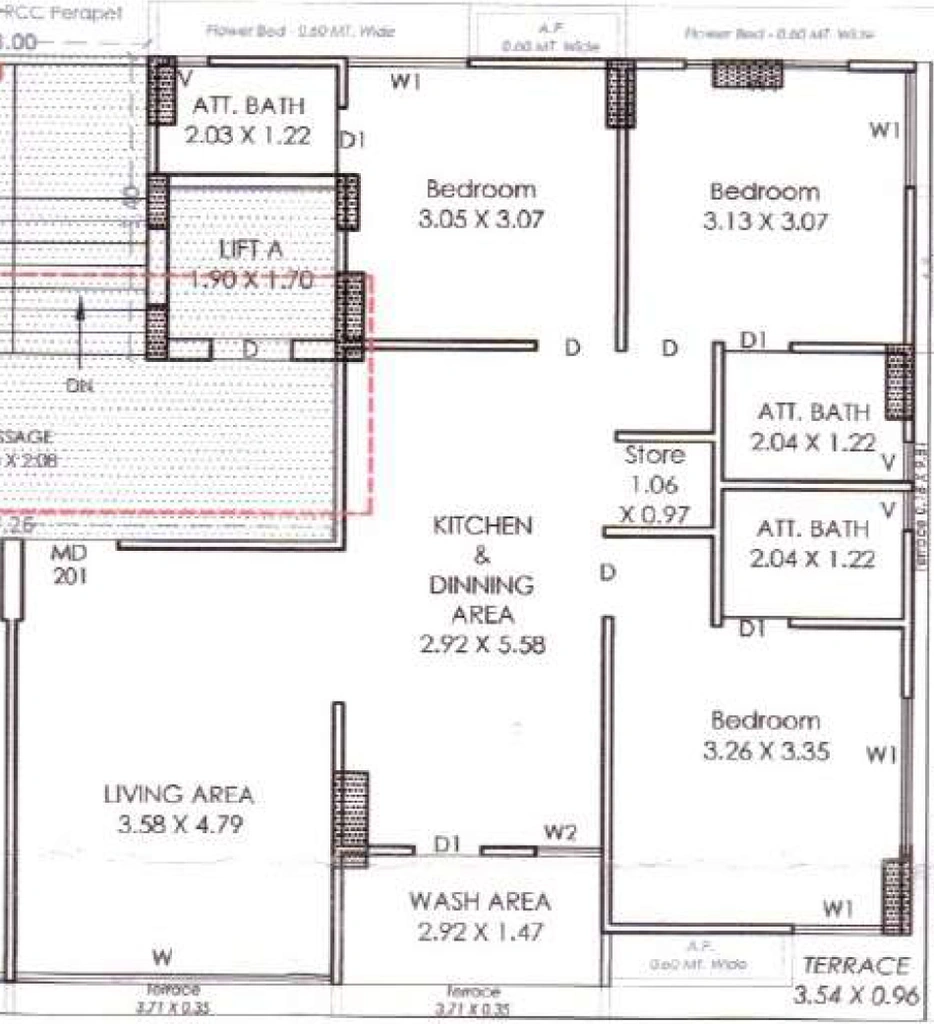 3 BHK Flat in Raviratna Heights in Raiya, Rajkot - Image 928664