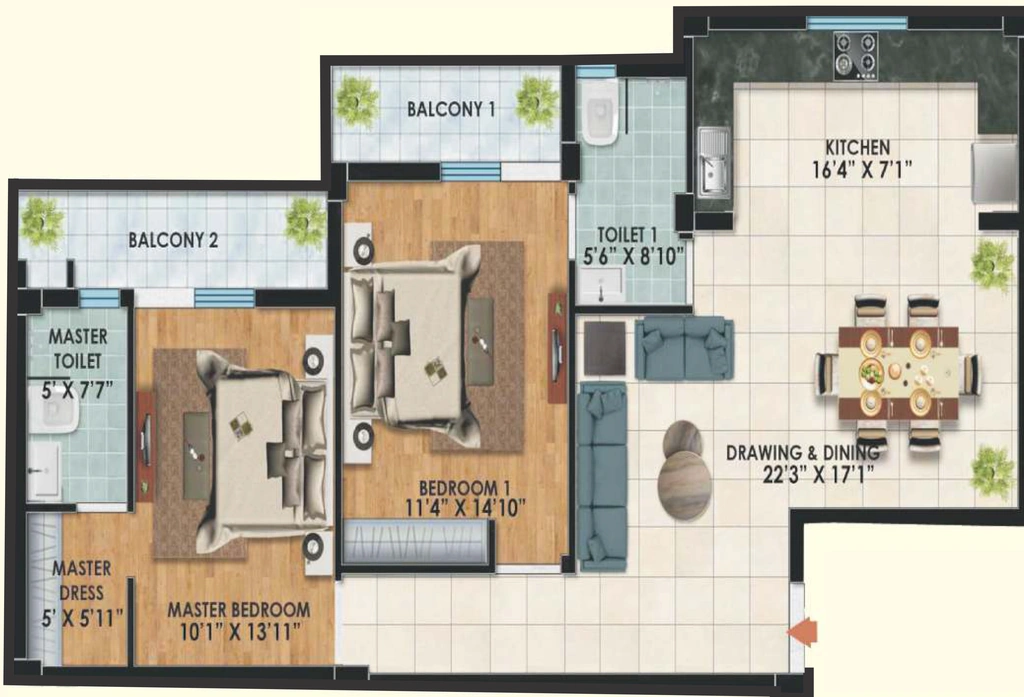 2 BHK Flat in DD Doon Boulevard in Mussoorie Road, Dehradun - Image 928671