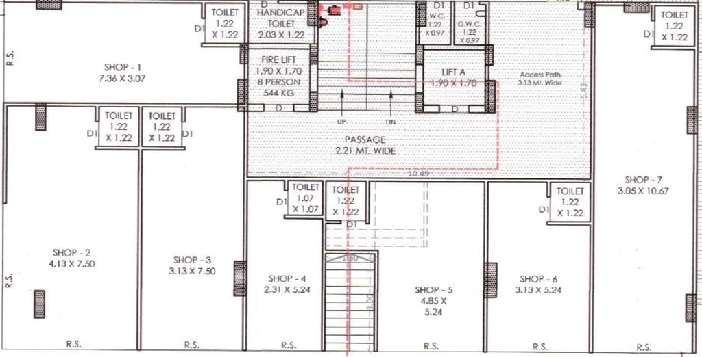 Floor Plan of Commercial Raviratna Heights in Raiya, Rajkot - Image 429023