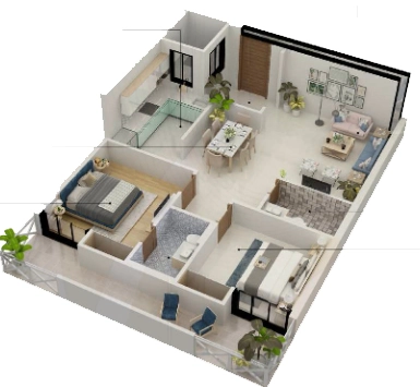 2 BHK Flat in Gemini Oakwood Apartments in Chakrata Road, Dehradun - Image 928682