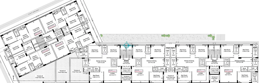 Floor Plan of JMJ Sapphire Elegance in Raiya, Rajkot - Image 429091
