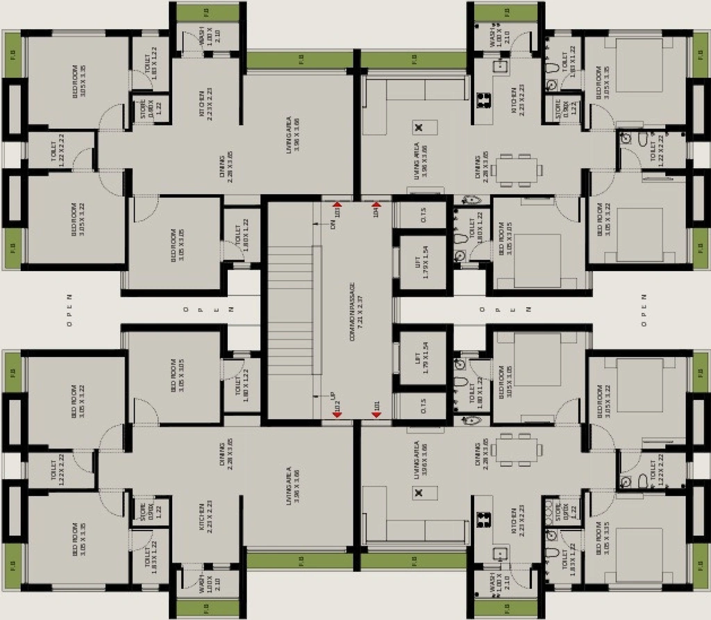 Floor Plan of Sopan Heights in Raiya, Rajkot - Image 429138