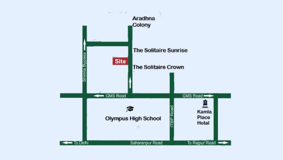 Location of Incentive The Solitaire Vista in GMS Road, Dehradun - Image 429165