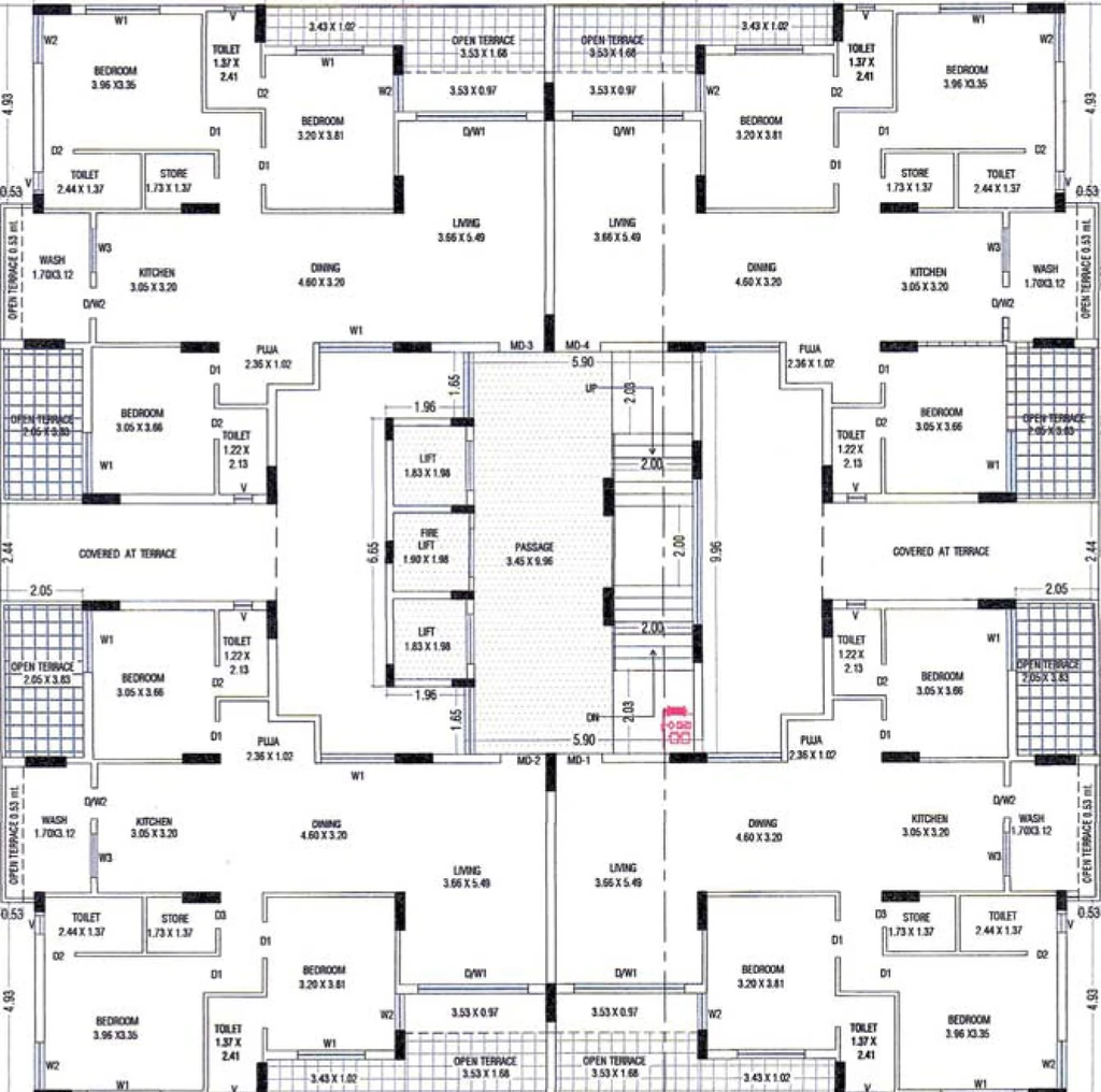 Floor Plan of Swayam Gem in Raiya, Rajkot - Image 429172