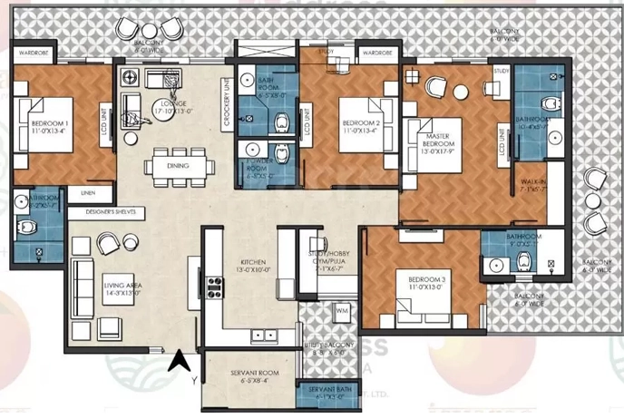 4 BHK Flat in Sawhney Isvaraa Nature Plus in Rajpur Road, Dehradun - Image 928735