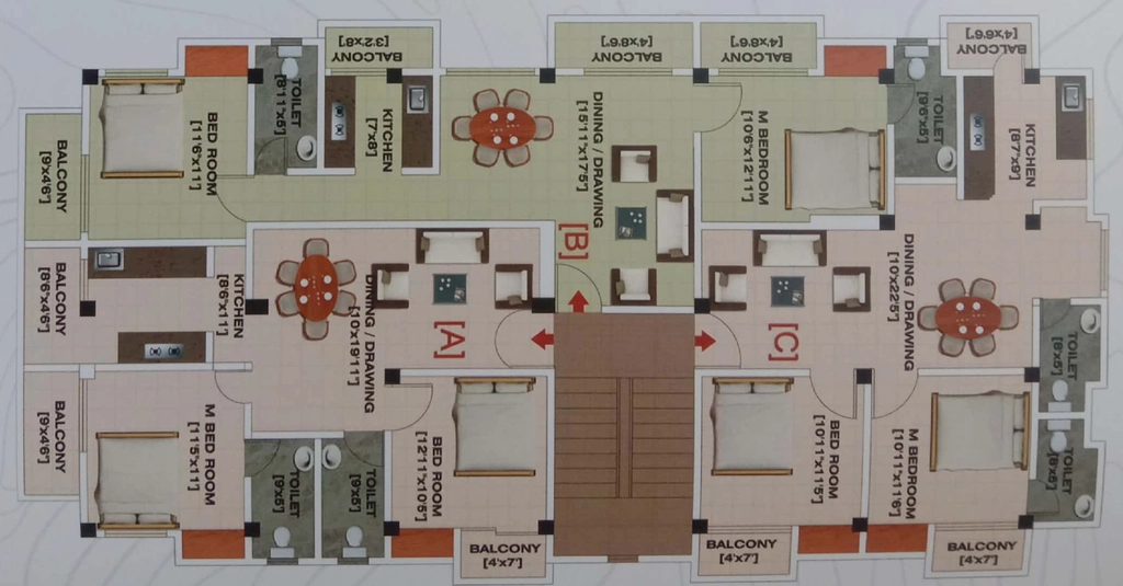 Floor Plan of Aanandam Aavaas in Bhetapara, Guwahati - Image 429197