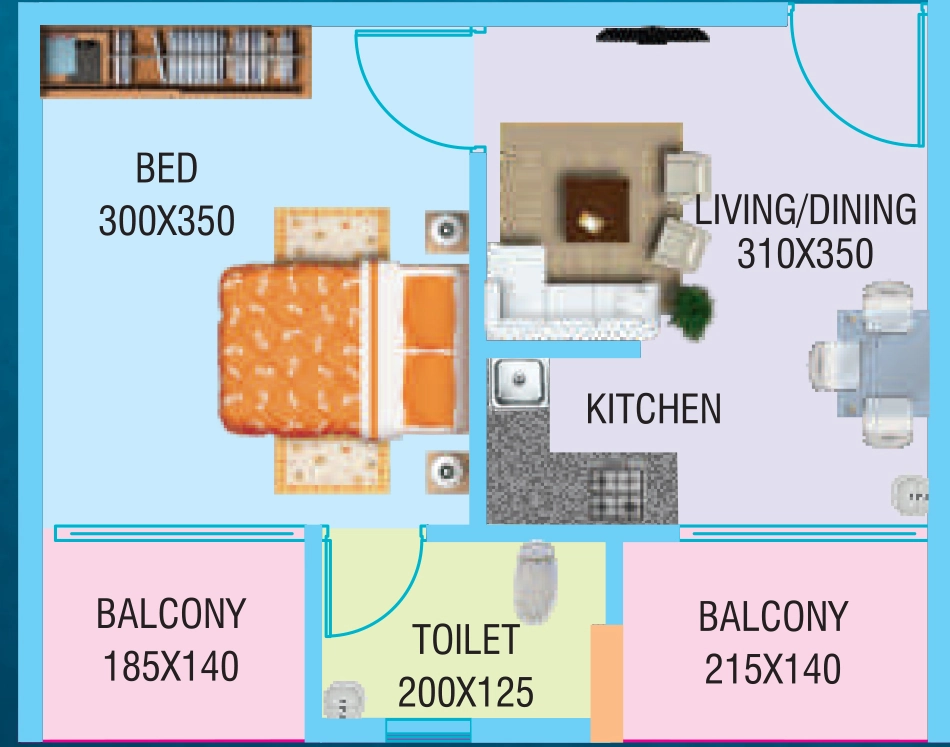 1 BHK Flat in Sanroyal Astoria in Menamkulam, Thiruvananthapuram - Image 928896