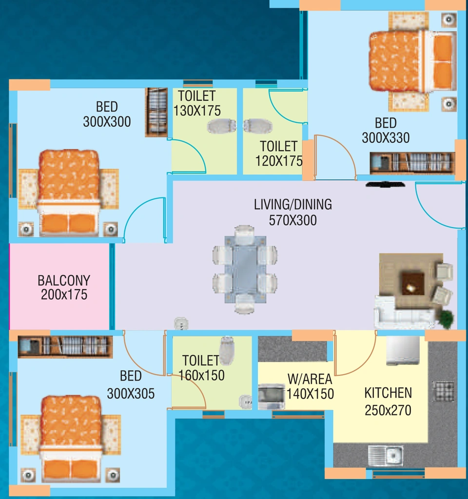 3 BHK Flat in Sanroyal Astoria in Menamkulam, Thiruvananthapuram - Image 928900