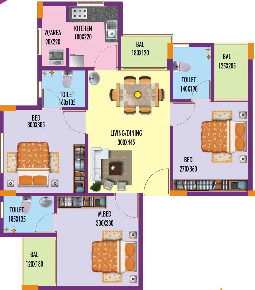 3 BHK Flat in Sanroyal Roscara in Mannanthala, Thiruvananthapuram - Image 928817