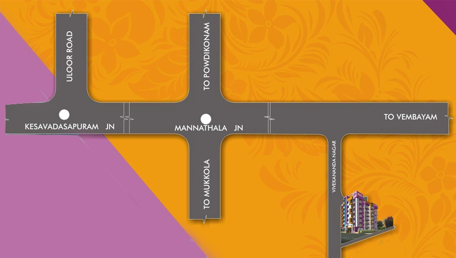 Location of Sanroyal Roscara in Mannanthala, Thiruvananthapuram - Image 429405