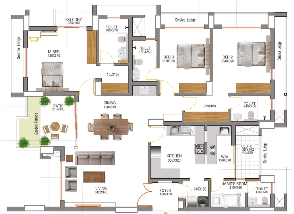 3 BHK Flat in SFS Casabella in Kowdiar, Thiruvananthapuram - Image 928823