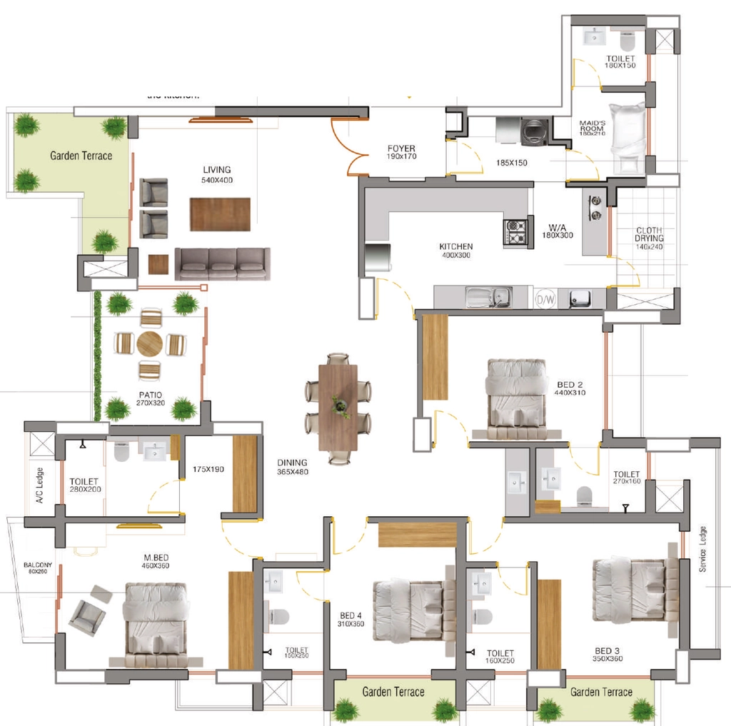 4 BHK Flat in SFS Casabella in Kowdiar, Thiruvananthapuram - Image 928824