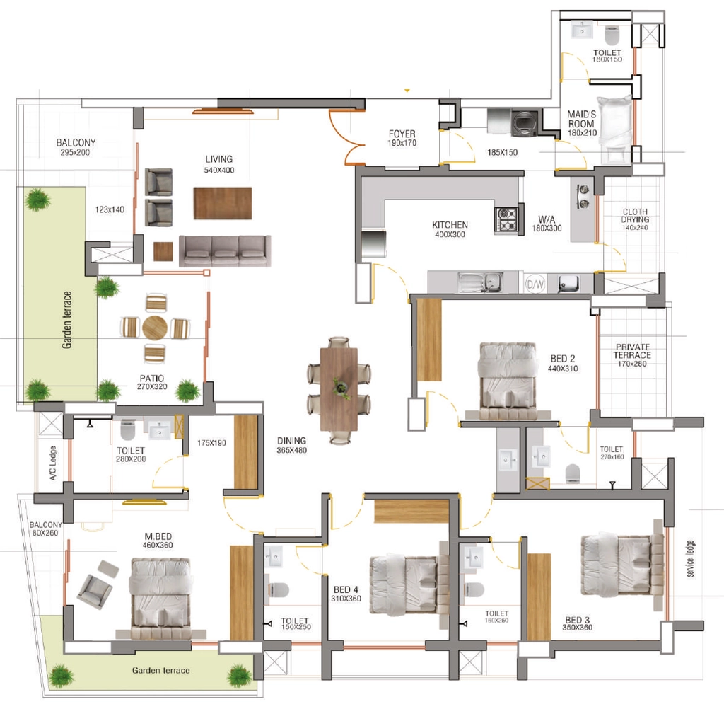 4 BHK Flat in SFS Casabella in Kowdiar, Thiruvananthapuram - Image 928825