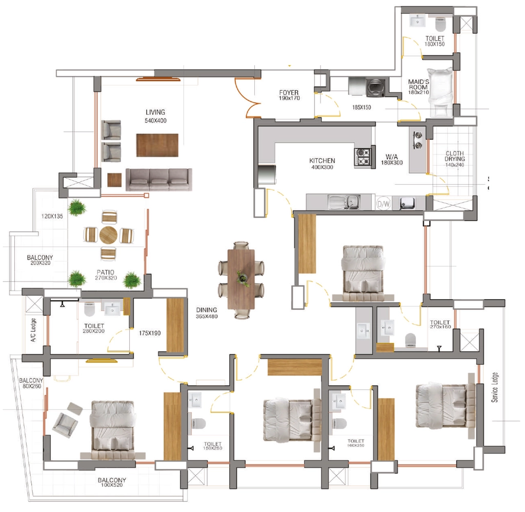 4 BHK Flat in SFS Casabella in Kowdiar, Thiruvananthapuram - Image 928826