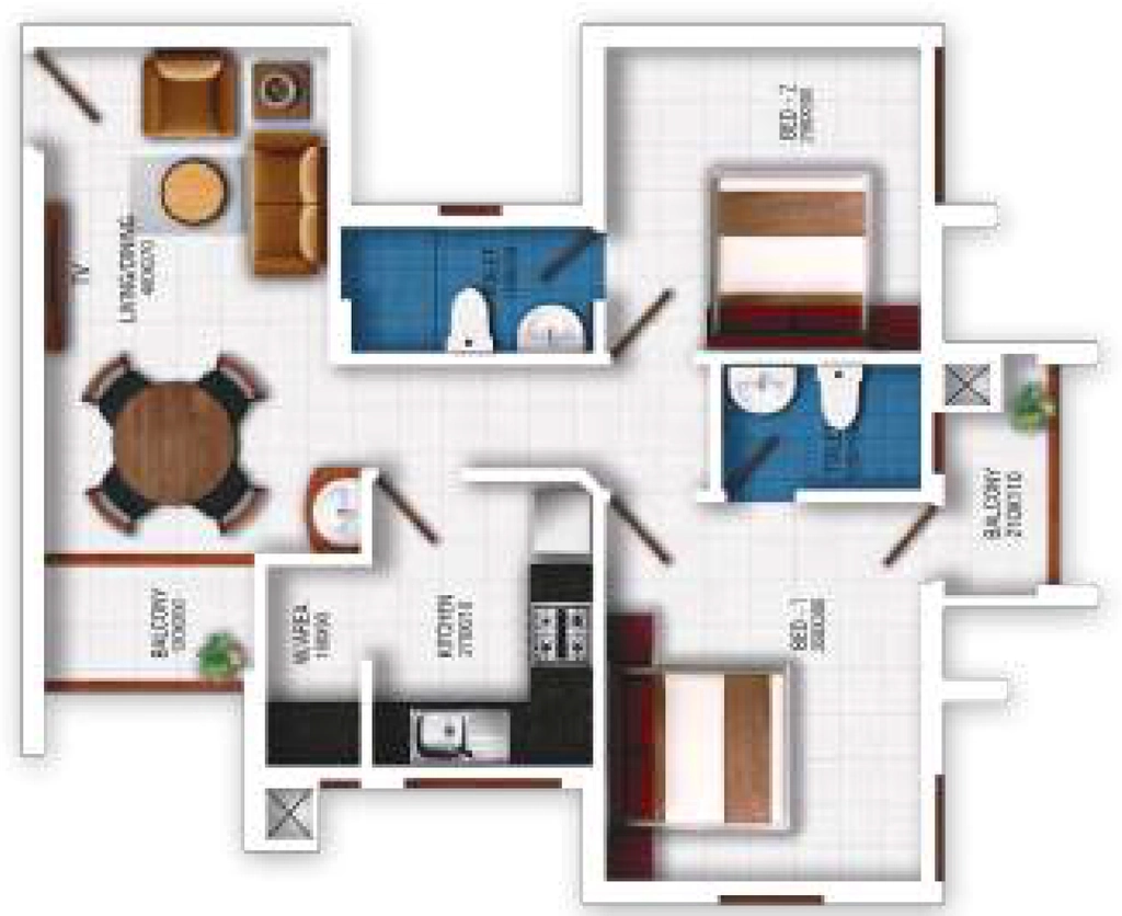 2 BHK Flat in Vfive Amrutha in Pallippuram, Thiruvananthapuram - Image 928881