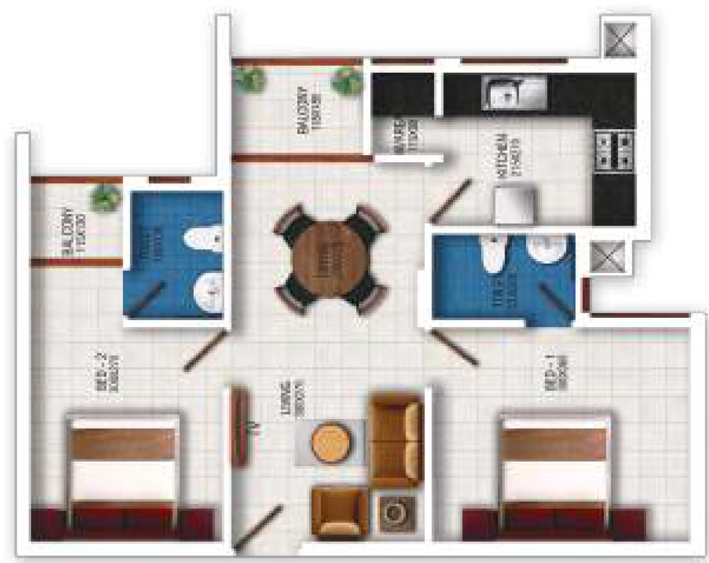 2 BHK Flat in Vfive Amrutha in Pallippuram, Thiruvananthapuram - Image 928882