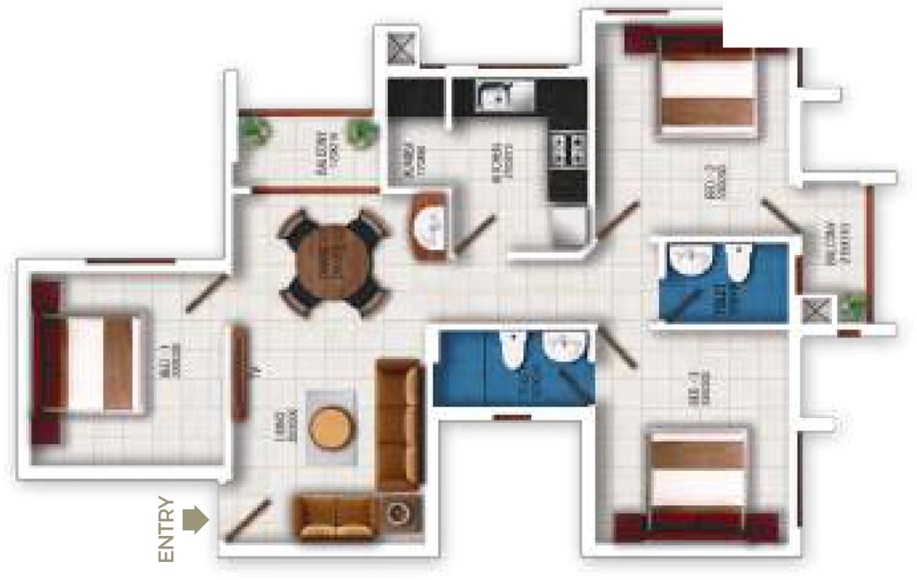 3 BHK Flat in Vfive Amrutha in Pallippuram, Thiruvananthapuram - Image 928883