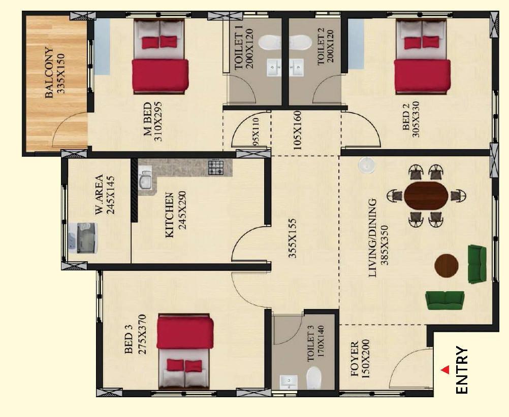 3 BHK Flat in Vfive Deepam in Vattiyoorkavu, Thiruvananthapuram - Image 928877
