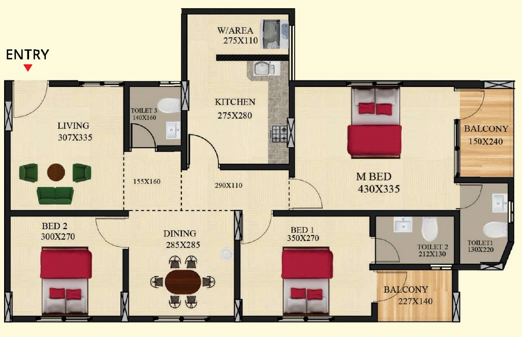 3 BHK Flat in Vfive Deepam in Vattiyoorkavu, Thiruvananthapuram - Image 928878