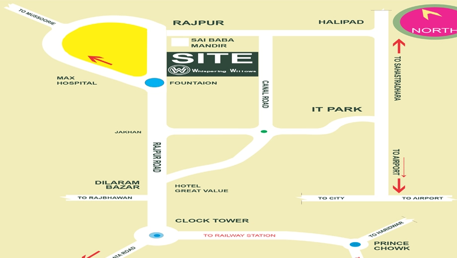 Location of Markx Whispering Willows in Rajpur Road, Dehradun - Image 429237
