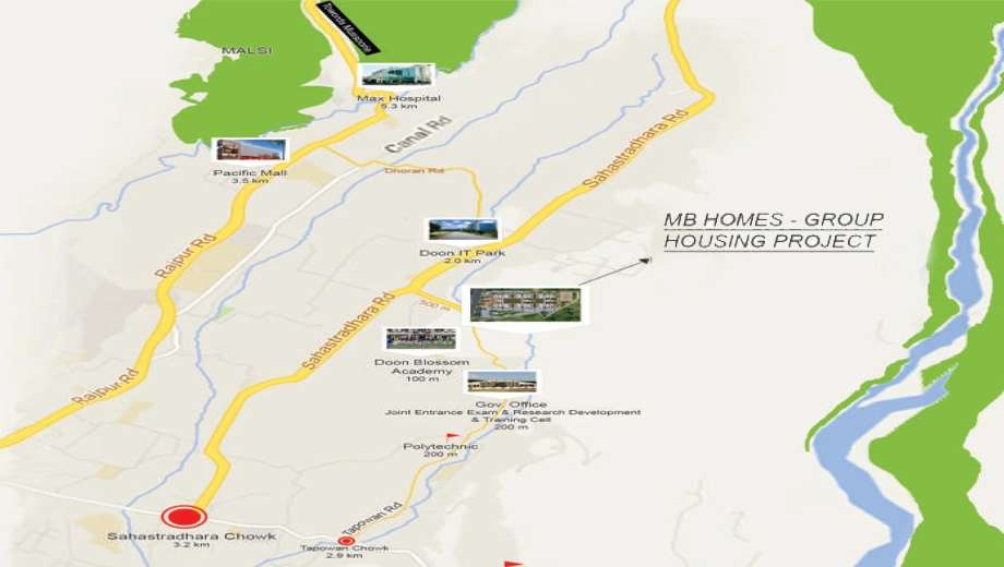 Location of MB Homes in Sahastradhara Road, Dehradun - Image 429246