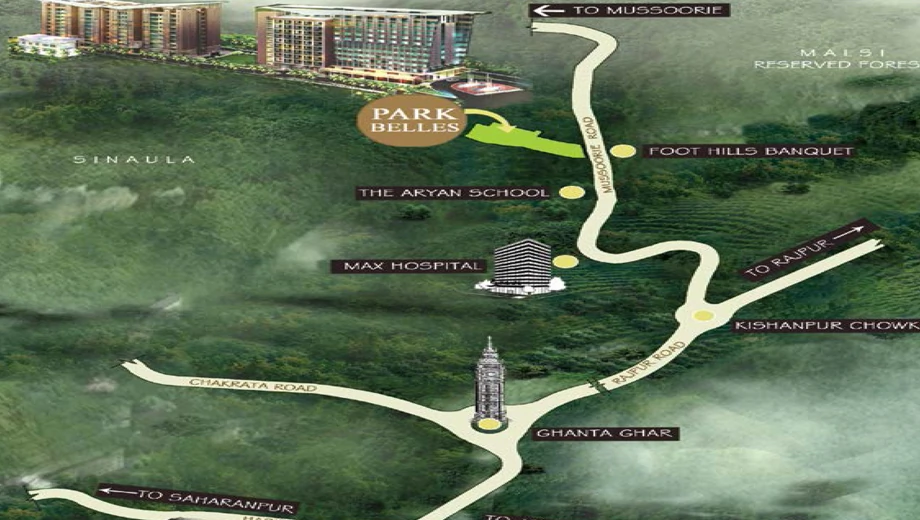 Location of Sara Park Belles in Mussoorie Road, Dehradun - Image 429260