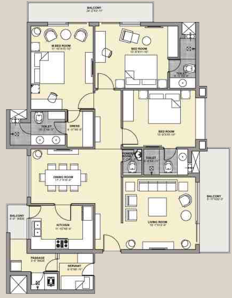 3 BHK Flat in Pushpanjali Eminent Heights in Dalanwala, Dehradun - Image 928756