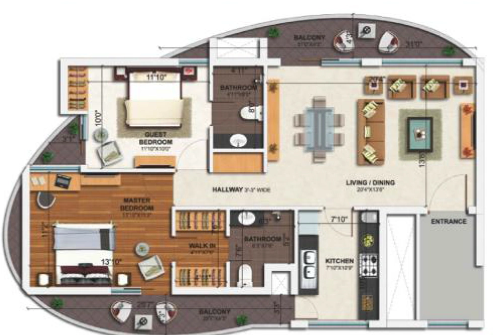 2 BHK Flat in Pushpanjali Orchid Park in Rajpur Road, Dehradun - Image 928758