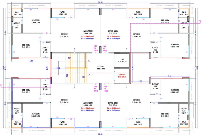 Floor Plan of Fortuna Garden Court in Uttran, Surat - Image 429286