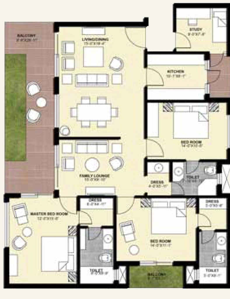 3 BHK Flat in Queenstown in Canal Road, Dehradun - Image 928768