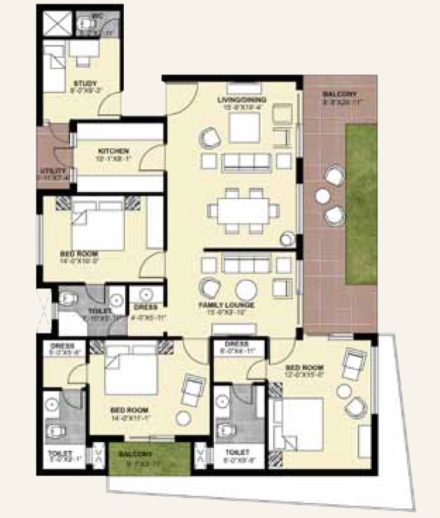 3 BHK Flat in Queenstown in Canal Road, Dehradun - Image 928769