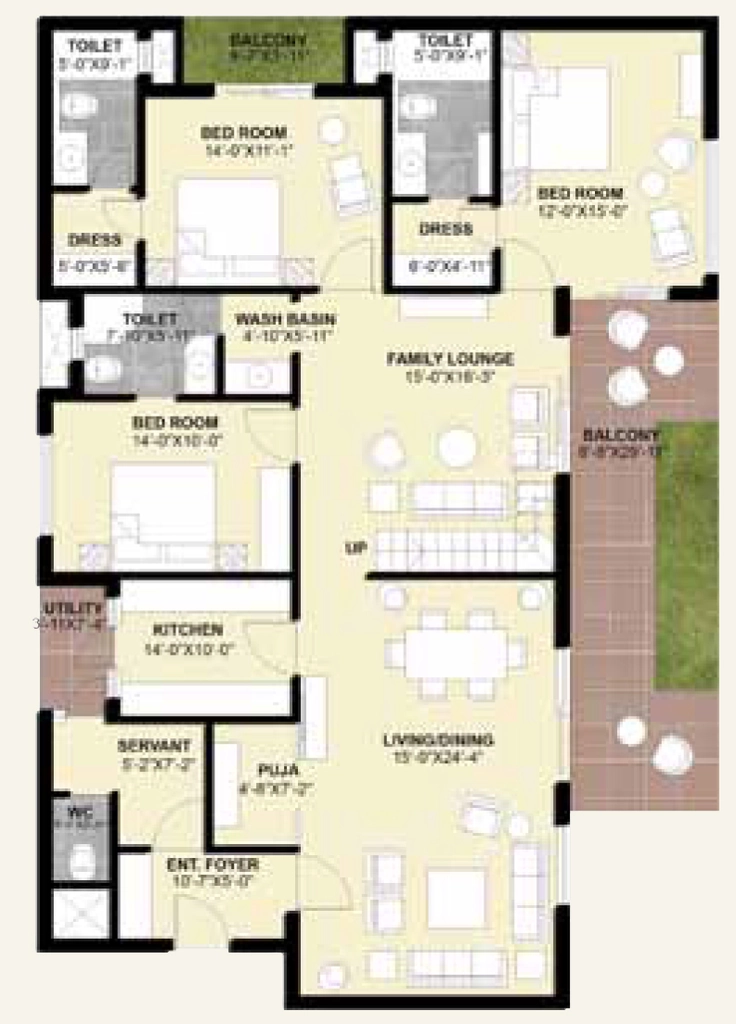 3 BHK Flat in Queenstown in Canal Road, Dehradun - Image 928773