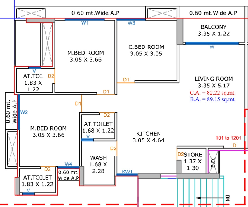 3 BHK Flat in Shree Silvassa Meritto in Mota Varachha, Surat - Image 928762