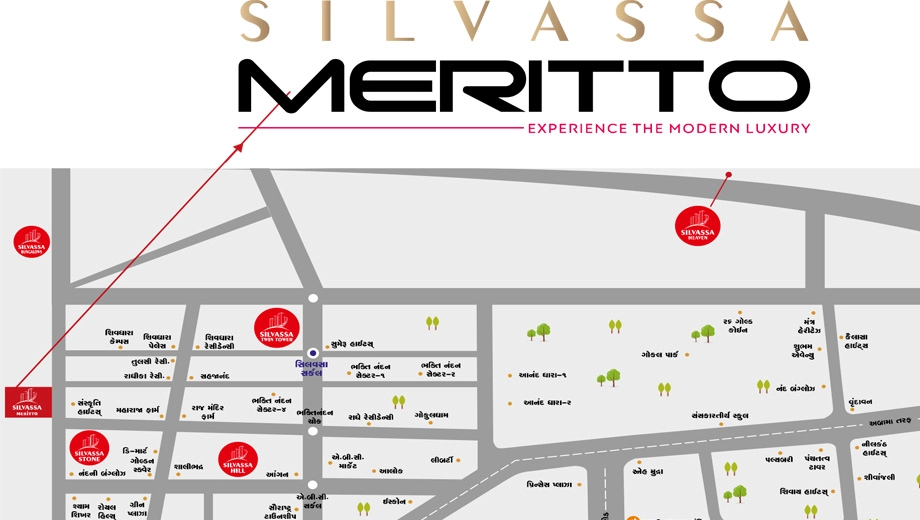 Location of Shree Silvassa Meritto in Mota Varachha, Surat - Image 429290