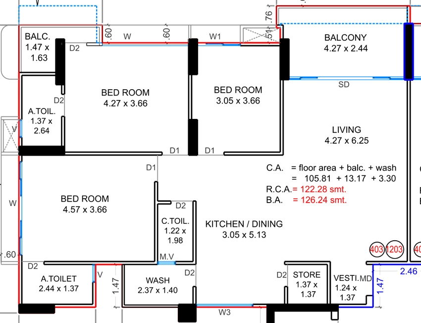 3 BHK Flat in Blue Stone One in Mota Varachha, Surat - Image 928771