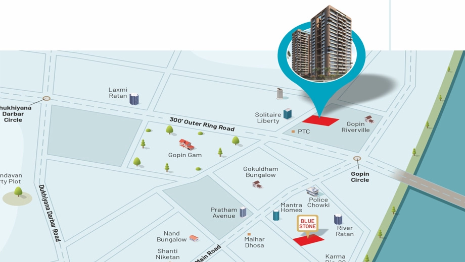 Location of Blue Stone One in Mota Varachha, Surat - Image 429306