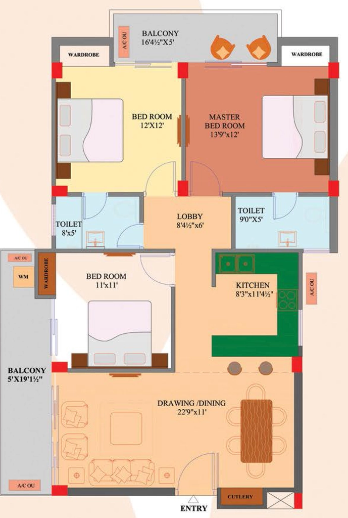 3 BHK Flat in Saha Panchvati in Rajpur Road, Dehradun - Image 928777