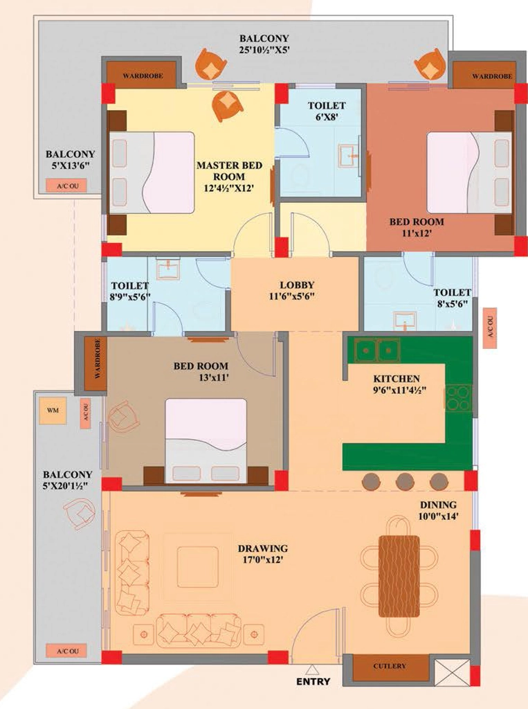 3 BHK Flat in Saha Panchvati in Rajpur Road, Dehradun - Image 928778