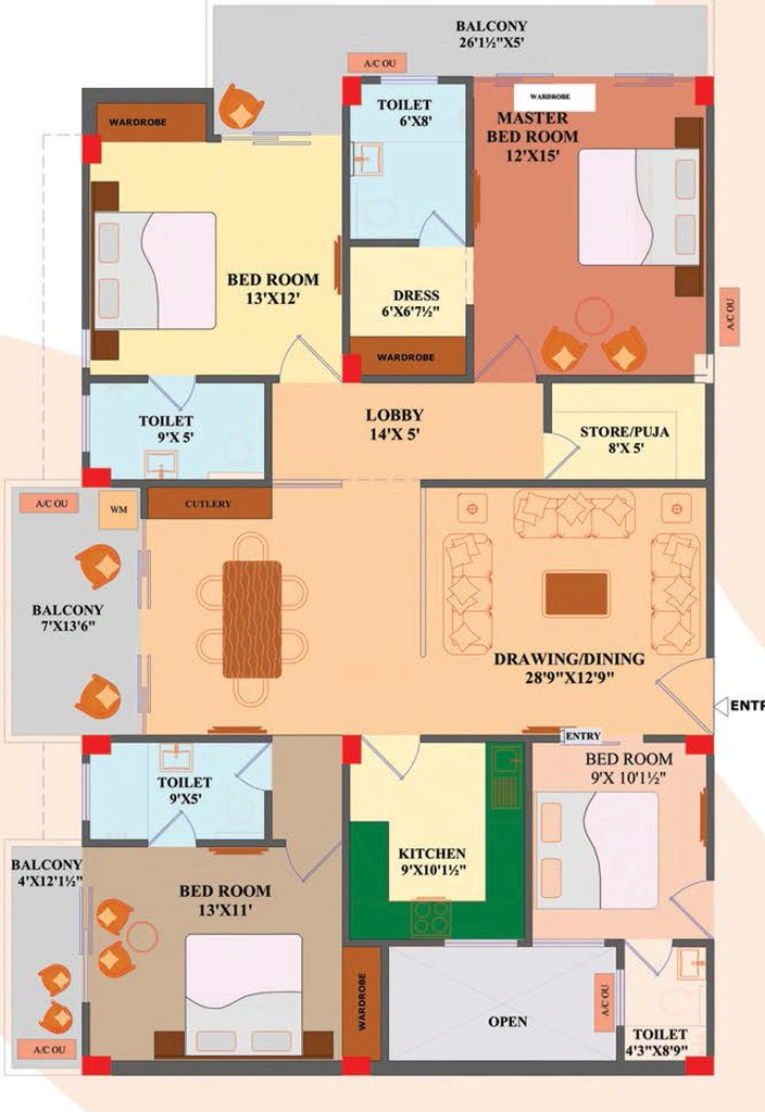 4 BHK Flat in Saha Panchvati in Rajpur Road, Dehradun - Image 928780