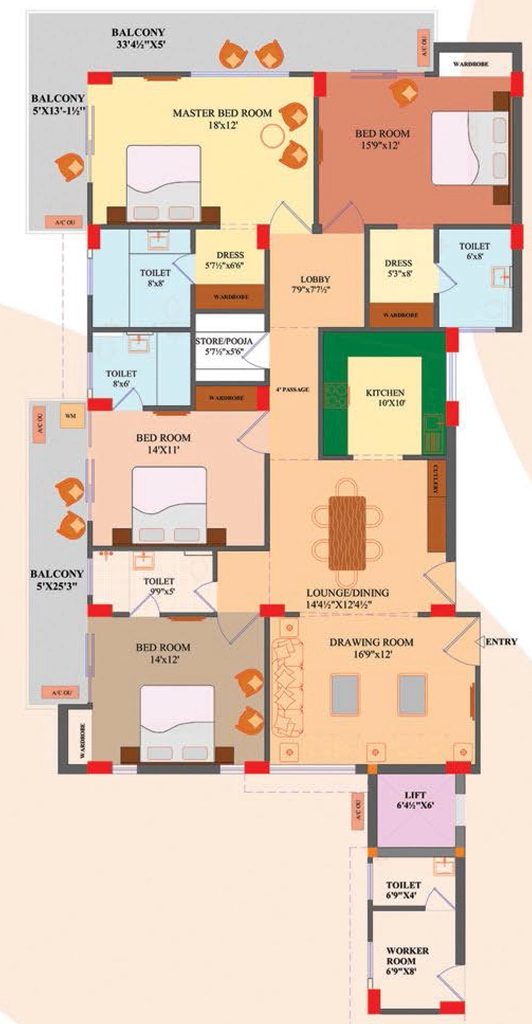 4 BHK Flat in Saha Panchvati in Rajpur Road, Dehradun - Image 928781