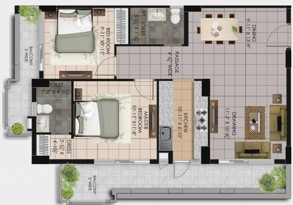 2 BHK Flat in Sai Aarunya in Canal Road, Dehradun - Image 928789