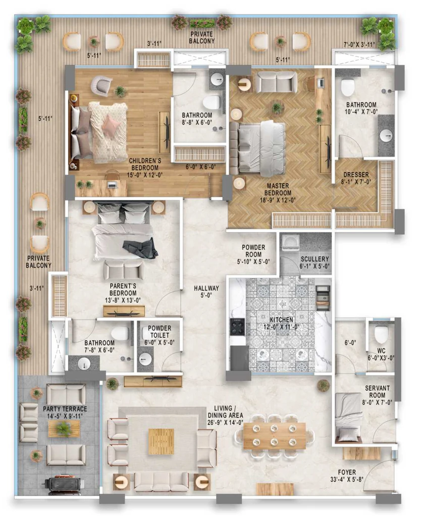 3 BHK Flat in Sawhney Tranquil Valley in Mussoorie Road, Dehradun - Image 928807