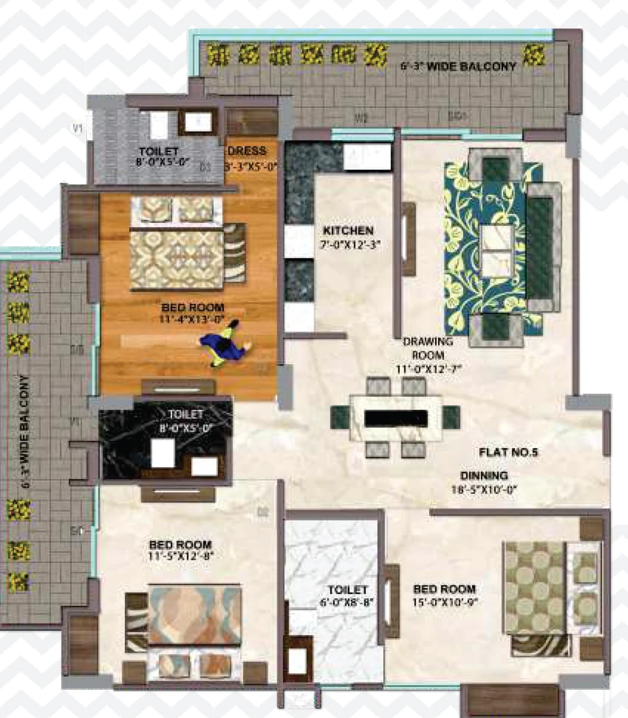 3 BHK Flat in Swastik Shri Krishna Residency in GMS Road, Dehradun - Image 928814