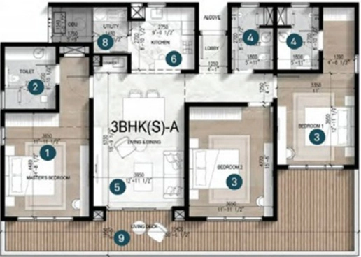 3 BHK Flat in Brigade Stellaris in Velachery, Chennai - Image 928821